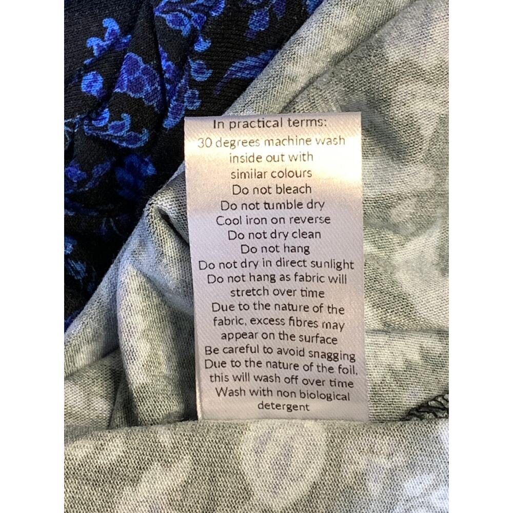 Saint + Sofia Ottilie Ruffle Dress Blue Paisley Floral Long Sleeve 2 Women New - Picture 10 of 10